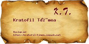 Kratofil Tímea névjegykártya