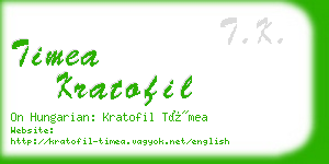 timea kratofil business card